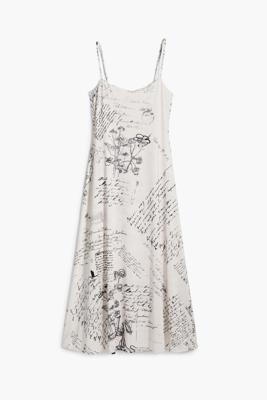 Jurk met krantenprint - WHITE - M