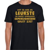 Cadeau T-shirt voor heren - leukste gepensioneerde man - zwart - glitter goud Cadeau T-shirt voor heren - leukste gepensioneerde man - zwart - glitter goud