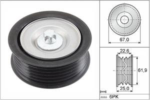 Geleide rol/omdraairol, Poly V-riem INA, Diameter (mm)67mm, u.a. für Mercedes-Benz