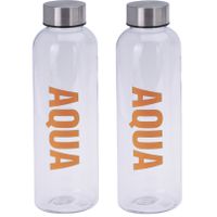 2x stuks bidon drinkfles/waterfles oranje 500 ml met schroefdop - thumbnail