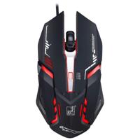 Chasing Leopard V17 USB 2400DPI vier-Speed verstelbare lijnpatroon bekabelde optische gaming muis met LED-adem licht lengte: 1.45 m (zwart)
