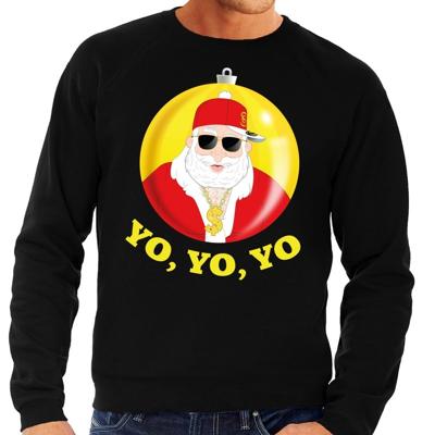 Foute kersttrui voor heren - Hip Hop Rapper - Kerstman - zwart - lange mouwen Foute kersttrui voor heren - Hip Hop Rapper - Kerstman - zwart - lange mouwen