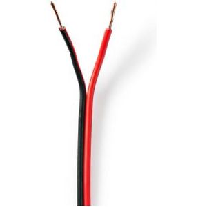 Speaker-Kabel | 2x 0,75 mm2 | 100 m | Folieverpakking | Zwart/Rood