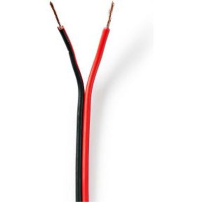 Speaker-Kabel | 2x 0,75 mm2 | 100 m | Folieverpakking | Zwart/Rood
