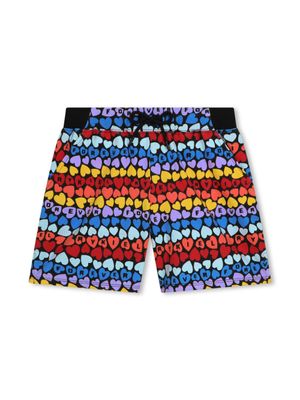 SONIA RYKIEL ENFANT short en coton à logo imprimé - Rouge