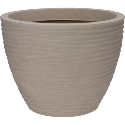 Plantenpot/bloempot Dunes - Tuin - stevig kunststof - zand/beige - D50 x H38 cm Plantenpot/bloempot Dunes - Tuin - stevig kunststof - zand/beige - D50 x H38 cm