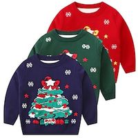 Kerstmis Kerstbomen Ugly Christmas-trui / sweatshirt Sweatshirt Pullover Anime Grappig Top Voor Jongens Voor meisjes Kinderen 3D afdrukken Feest Casual / Dagelijks Lightinthebox