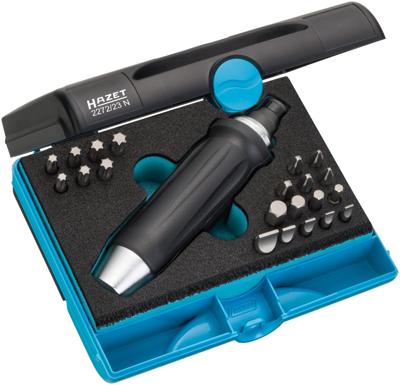 HAZET Slagschroevendraaierset (bits) 2272/23N | 5/16 inch (8 mm) zeskant massief | Kruiskop profiel PH, Binnen-zeskant-profiel, Sleufprofiel,