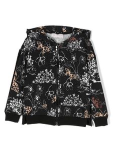Monnalisa veste fleurie à capuche - Noir