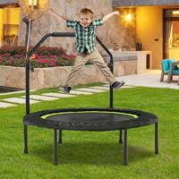 Opvouwbare Trampoline van 101 cm met 2 Weerstandsbanden Minitrampoline met in Hoogte Verstelbare Handgreep Draagvermogen 150 kg