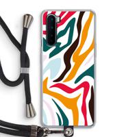 Colored Zebra: OnePlus Nord Transparant Hoesje met koord