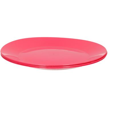 Ontbijtbordjes - 3x st - roze - 21 cm - hard kunststof - dinerborden - camping bordjes