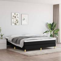 Boxspring met matras stof zwart 180x200 cm