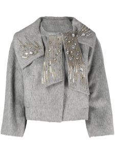 Christian Dior Pre-Owned veste crop à détail de nœud (années 1990) - Gris