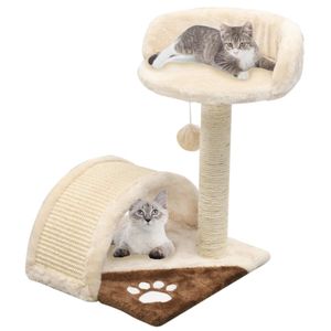 VidaXL Kattenkrabpaal met sisal krabpaal 40 cm beige en bruin
