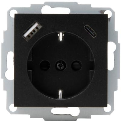 Enzo Kopp HK07 antraciet inbouw stopcontact | RA + USB +USB-C - 4623113