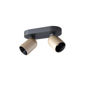 Artdelight PlafondlampHouston 2-lichts zwart met champagne - PL HOUSTON2 ZW-CP