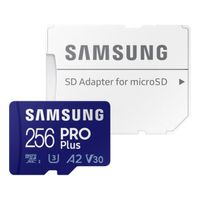 Samsung 256GB Micro SD Pro Plus U3 A2 160MB/s geheugenkaart + adapter - thumbnail