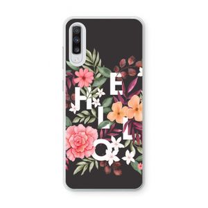 Hello in flowers: Samsung Galaxy A70 Transparant Hoesje
