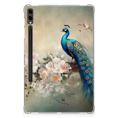 Back Case voor Samsung Galaxy Tab S9 Plus Vintage Pauwen Back Case voor Samsung Galaxy Tab S9 Plus Vintage Pauwen