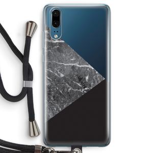 Combinatie marmer: Huawei P20 Transparant Hoesje met koord