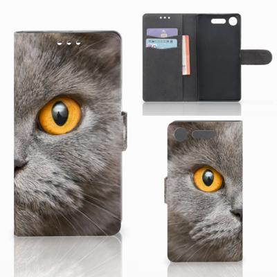 Telefoonhoesje | Met pasjeshouder | Sony Xperia XZ1 Britse Korthaar Telefoonhoesje | Met pasjeshouder | Sony Xperia XZ1 Britse Korthaar