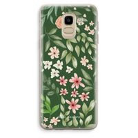 Botanical green sweet flower heaven: Samsung Galaxy J6 (2018) Transparant Hoesje