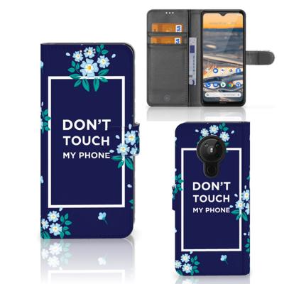 Nokia 5.3 Portemonnee Hoesje Flowers Blue DTMP | Portemonnee hoesje Nokia 5.3 Portemonnee Hoesje Flowers Blue DTMP | Portemonnee hoesje