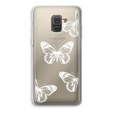 White butterfly: Samsung Galaxy A8 (2018) Transparant Hoesje