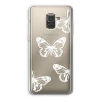 White butterfly: Samsung Galaxy A8 (2018) Transparant Hoesje