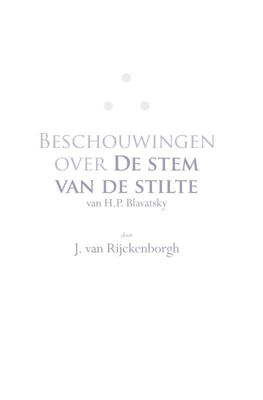 Beschouwingen over De Stem van de Stilte van H.P. Blavatsky (Paperback)