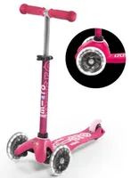Micro Mobility Mini Micro Deluxe LED Kinderen Step met drie wielen Roze - thumbnail