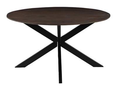 LABEL51 Ronde Eettafel 'Otis' Mangohout, 130cm, kleur Espresso