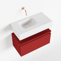 Toiletmeubel Mondiaz Andor | 60 cm | Meubelkleur Fire | Lex vrijhangend wastafel Talc Links | Zonder kraangat