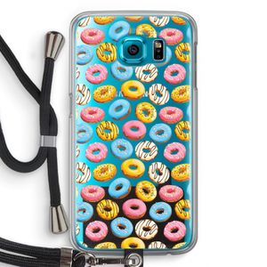 Pink donuts: Samsung Galaxy S6 Transparant Hoesje met koord