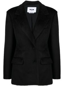 MSGM blazer à revers crantés - Noir