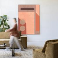 Urban Cotton Wandkleed 'Monolithic' 110 x 145cm in Frame - black