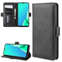 Voor OPPO A9 (2020) Dual-Side magnetische Buckle horizontale Flip lederen draagtas met houder & kaartsleuven & portemonnee & fotolijstjes (zwart)
