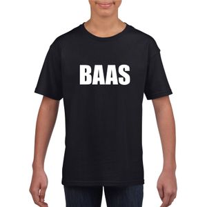 Baas tekst t-shirt zwart kinderen XL (158-164)  -