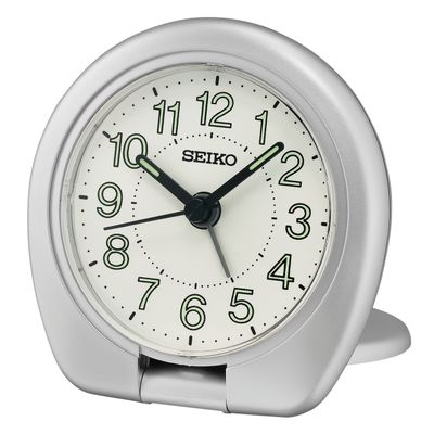 Seiko QHT018T Wekker Kunststof zilverkleurig-wit 7,5 x 7,4 x 2,4 cm
