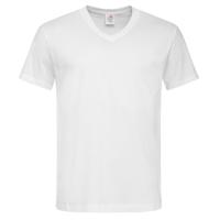 Wit basic heren t-shirt met v-hals - 150 grams - katoen - ondershirts - kleding