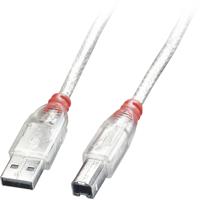 LINDY USB-kabel USB 2.0 USB-A stekker, USB-B stekker 0.50 m Transparant 41751 - thumbnail