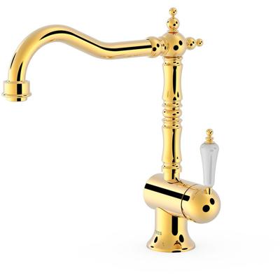 Keukenkraan Tres Clasic | Opbouw | 360° Draaibaar | Mengkraan | 1-hendel | Vintage | 24k Goud glans