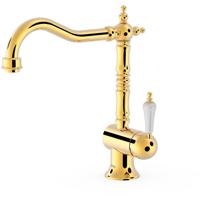 Keukenkraan Tres Clasic | Opbouw | 360° Draaibaar | Mengkraan | 1-hendel | Vintage | 24k Goud glans