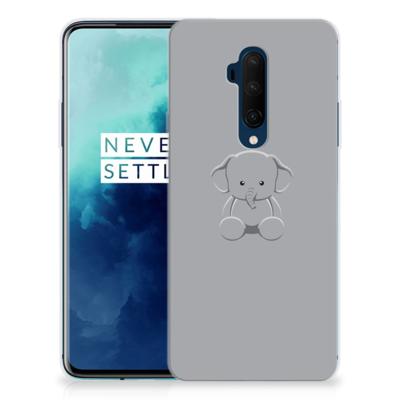 OnePlus 7T Pro Telefoonhoesje met Naam Grijs Baby Olifant OnePlus 7T Pro Telefoonhoesje met Naam Grijs Baby Olifant