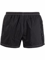 Prada short de bain à patch logo - Noir