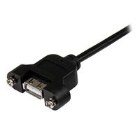 StarTech.com 30 cm lange, paneelgemonteerde USB-kabel A naar A F/M - thumbnail