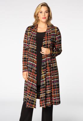 Yoek Cardigan CHECK long | Multi | Maat 50/52