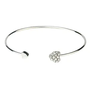 Verstelbare Armband Verguld met Zilver en Twee Hartjes met Zirkoon  Diamanten - Sieraden - Spiritueelboek.nl