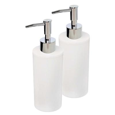 Zeeppompje - 2x - kunststof - wit - D8 x 20 cm - zeepdispenser